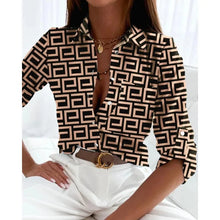 Load image into Gallery viewer, Women’s Printed Long-Sleeve Lapel Shirt | Casual Elegant Blouse
