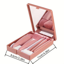 Load image into Gallery viewer, 5Pcs Portable Makeup Brush Set With Mirror -  Foldable Travel Kit ，Mini Makeup Brush Set Travel Makeup Brush Set
