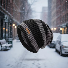 Load image into Gallery viewer, Unisex Stacking Knitted Beanie Cap – Winter Warm Striped Hip-Hop Bonnet Hat
