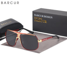 Load image into Gallery viewer, BARCUR Polarized Sunglasses for Men – Trendy UV400 Gradient Lens Oval Comfortable Frame Sports Driving Hiking Fishing Outdoor Fashion Eyewear with Durable Stainless Steel Frame – Casual Apparel Accessory Gift for Him
