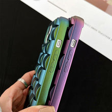Load image into Gallery viewer, Modern Purple Green Phone Case For iPhone 13 14 Pro Max 11 12 Mini XS XR X 7 8 14 Plus Soft Shockproof Cover Bumper  Cute 3D Design Soft Silicone Shockproof Raised Bumper Corner Case for iPhone
