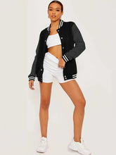 Load image into Gallery viewer, Women’s Oversize Solid Color Baseball Jacket

