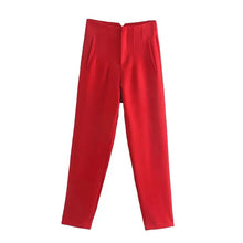 Load image into Gallery viewer, Women’s High Waist Slim Trousers

