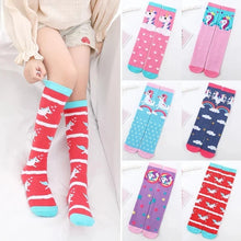Load image into Gallery viewer, Colorful Embroidered Knee High Socks for Girls
