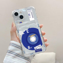 Load image into Gallery viewer, Transparent Cute Heart Pattern Phone Cases For iPhone 13 14 Pro Max Simple Luxurious Love Gradient Silicon Wallet Cover Card Holder Shockproof Bumper Protective Cover
