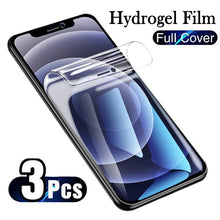 Load image into Gallery viewer, 3PCS Soft Film For iPhone 13 Mini 12 14 11 Pro Max Screen Protector For iPhone 14 8 6s 7 Plus XR XS SE 3 2022 Gel Film Ultra Impact Protection 3D Curved Edge for Full Coverage Screen Protector
