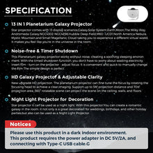 Load image into Gallery viewer, 13 in 1 Star Projector, Planetarium Galaxy Projector for Bedroom, Aurora Projector, Night Light Projector for Kids Adults
