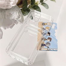 Load image into Gallery viewer, New Mini Wallet Card Holder Silicone Case for IPhone 11 12 13 Iphone 11 Pro X XS Max XR 7 8 Plus Soft Phone Cover Slim Shockproof Soft Protective Case With Cute Card Holder
