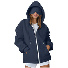 Load image into Gallery viewer, Women's Oversized Hoodies: Multi-Pocket Eyemask Sweatshirt

