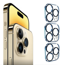 Load image into Gallery viewer, 3PCS Pack Tempered Glass Camera Lens Protector for iPhone 14 Pro max 9H Hardness Scratch Resistant for iPhone 14 Plus 13 12 11 Screen Protector with Camera Lens Case
