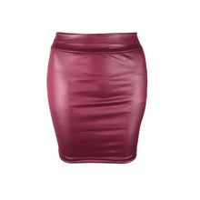 Load image into Gallery viewer, Black Slim Imitation Leather Pencil Mini Skirt High Waist Sexy Fashion Korean Short Skirts Women Wholesale Summer Sweet
