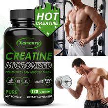 Load image into Gallery viewer, Creatine Monohydrate Capsules - Boosts Energy Levels, Builds Muscle Mass and Promotes Muscle Recovery - 120 Capsules
