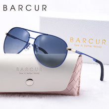 Load image into Gallery viewer, BARCUR Women’s Pink Metal Comfortable Fashionable Frame Polarized Sunglasses – Lightweight UV400 Blue Gradient Mirror Lenses Oval Fashion Shades for Summer Travel Beach Summer Outfits &amp; Stylish Apparel Accessories
