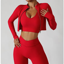 Load image into Gallery viewer, 3-Piece Seamless Yoga Set – Jacket, Bra &amp; Leggings
