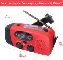 Load image into Gallery viewer, 2000mAh Emergency Crank Weather Radio with LED Flashlight, Alertsync Portable AM/FM/NOAA Solar Radio with Phone Charger, SOS Ala
