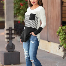 Load image into Gallery viewer, Maternity Nursing T-Shirt with Stitching and Long Sleeves - # BAGE211510102-NURSG
