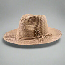 Load image into Gallery viewer, Unisex Metal Letter Straw Panama Hat
