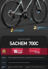 Load image into Gallery viewer, 2025 New Ultra-Light Carbon Fiber Road Bike Fast Racing Bicycle with Hydraulic Disc Brakes 16/24-Speed Gear Shift Drop Handlebar
