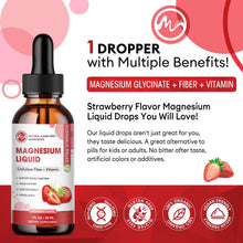 Load image into Gallery viewer, Magnesium Glycinate Liquid Drops - Triple Absorption Supplement, Support Nerves, Nighttime, Heart and Muscles Health Help Sleep
