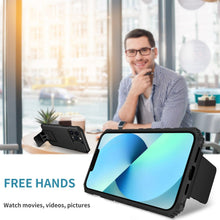 Load image into Gallery viewer, Blue Shockproof Adjustable Stand Case For iPhone 14 13 12 11 Pro Max Built Slide Camera Protection Case With Kickstand Shockproof Protection Modern Design for iPhone
