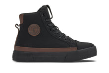 Load image into Gallery viewer, CALTO - S3422 - 2.4 Inches Taller (Black/Coffee Brown) - Cap Toe High Top Zip-Up Sneaker Boots
