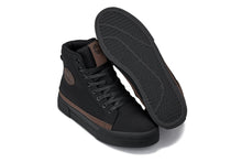 Load image into Gallery viewer, CALTO - S3422 - 2.4 Inches Taller (Black/Coffee Brown) - Cap Toe High Top Zip-Up Sneaker Boots
