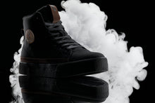 Load image into Gallery viewer, CALTO - S3422 - 2.4 Inches Taller (Black/Coffee Brown) - Cap Toe High Top Zip-Up Sneaker Boots
