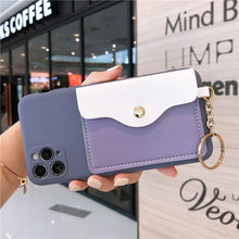 Load image into Gallery viewer, Luxury Wallet Phone Case For iPhone 13 Pro Max 11 12 Pro Max X XR XS 7 8 Plus 13 Mini Soft Silicone Handbag Card  Phone Case Wallet Compatible iPhone Bag Cover
