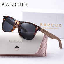 Load image into Gallery viewer, BARCUR Natural Wood Polarized PC Oval Women’s Sunglasses Dark Luxury Texture Wooden Mirror Legs UVA/UVB Protection Stylish Fashion Women's Sunglasses for Summer

