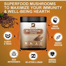 Load image into Gallery viewer, Mushroom Coffee 10 Mushroom Extract - Lion's Mane, Cordyceps, Reishi, Turkey Tail, Chaga, Maitake for energy and immune support
