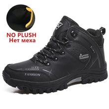 Load image into Gallery viewer, Brand Men Winter Snow Boots Waterproof Leather Sneakers Super  Warm Men's Boots Outdoor Male Hiking Boots Work Shoes Size 39-47
