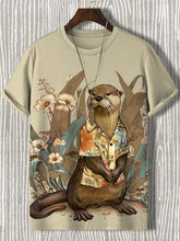 Load image into Gallery viewer, Samurai Cat Graphic T-Shirt – Japanese Style 3D Print Men's Tee
