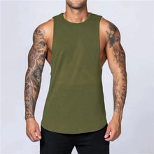 Load image into Gallery viewer, Men's Gym Clothing Summer Fitness Cotton Tank Top Men Jogging Bodybuilding Sleeveless Shirt Breathable O-Neck Casual Muscle Vest
