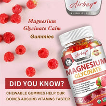 Load image into Gallery viewer, Magnesium Glycinate Gummies - Calm, Relieves Stress, Promotes Sleep, Support Memory, Concentration &amp; Muscle Spasms - 120pcs
