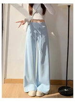Load image into Gallery viewer, Gray High-Waist Loose Wide-Leg Straight Pants Women
