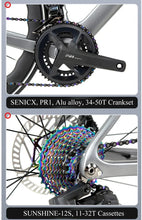 Load image into Gallery viewer, TWITTER 700X25C Carbon Road Bicycle Wireless Men's Hydraulic Disc Racing Bike With WheelTop EDS TX 24S Shifter 50mm Carbon Wheel
