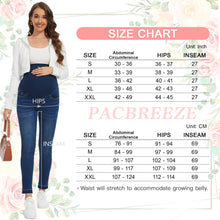 Load image into Gallery viewer, PACBREEZE Women's Maternity Jeans Over Belly Skinny Stretchy Denim Pants Comfy Slim Pregnancy Pants Medium B01: 27'' Vintage Dark Blue - # WOAA21410001-PRG
