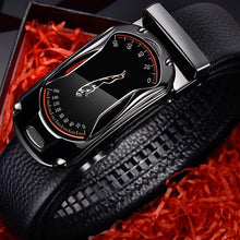 Load image into Gallery viewer, Belts for 3.5cm Width Sports Car Brand Fashion Automatic Buckle Black Genuine Leather Men's Jeans High Quality Waist Male Strap
