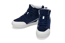 Load image into Gallery viewer, CALTO - S4132 - 2.6 Inches Taller (Navy Blue/White Sole) - Corduroy Ankle Top Sneak-boot
