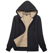 Load image into Gallery viewer, Sherpa-Lined Fleece Zip-Up Hoodie Jacket Women
