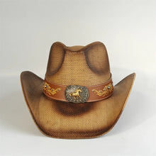 Load image into Gallery viewer, 2026 Embroidery Horse Accessories Straw Cowboy Hat for Women Men – Western Sun Hat for Country Concert Rodeo and Cowgirl Hat
