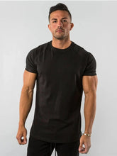 Load image into Gallery viewer, T Shirt Men Casual Short Sleeve Muscle Joggers Bodybuilding Tshirt Male Gym Fitness Tops Tee Streetwear Slim Fit Summer T-shirt
