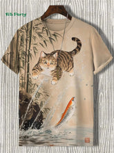 Load image into Gallery viewer, 🐱  3D Travel Cat Print T-Shirt – Playful Summer Streetwear
