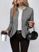 Load image into Gallery viewer, Women’s Plus-Size Solid Color Peplum Jacket – Casual Outerwear
