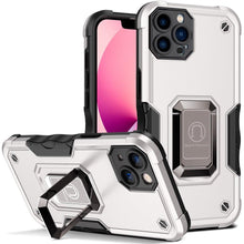 Load image into Gallery viewer, Green Shockproof Armor Case for iPhone 13 Pro Max 13 mini Ring Stand Phone Back Cover for iPhone 12 11 Pro Max Kickstand Case Built-in 360° Rotating Ring Kickstand Magnetic Case
