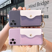 Load image into Gallery viewer, Luxury Wallet Phone Case For iPhone 13 Pro Max 11 12 Pro Max X XR XS 7 8 Plus 13 Mini Soft Silicone Handbag Card  Phone Case Wallet Compatible iPhone Bag Cover
