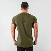 Load image into Gallery viewer, T Shirt Men Casual Short Sleeve Muscle Joggers Bodybuilding Tshirt Male Gym Fitness Tops Tee Streetwear Slim Fit Summer T-shirt
