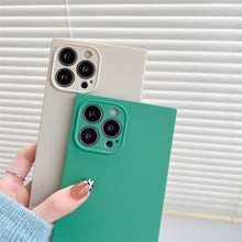 Load image into Gallery viewer, Fashion Candy Color Square Soft Silicone Phone Case For iPhone 13 11 12 Pro Max Bumper Shockproof Cover Square Silicone Camera Case Ultra Thin Lightweight Silky Soft Case Compatible with iPhone
