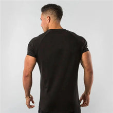 Load image into Gallery viewer, T Shirt Men Casual Short Sleeve Muscle Joggers Bodybuilding Tshirt Male Gym Fitness Tops Tee Streetwear Slim Fit Summer T-shirt
