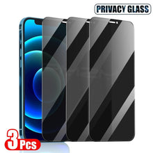 Load image into Gallery viewer, 3Pcs Privacy Glass For iPhone 11 12 13 Pro Max Screen Protectors Anti-spy Tempered Glass For iPhone XR XS Max Se 6 7 8 Plus Tempered Glass Anti Spy Privacy Glass Screen Protector For iPhone
